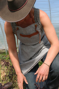 Cotton and Leather Work Apron by Howl Attire